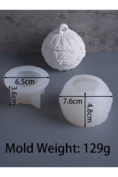 Choice 01 Christmas Round Ball Candle Jar Silicone Mold DIY Relief Snows Berr...