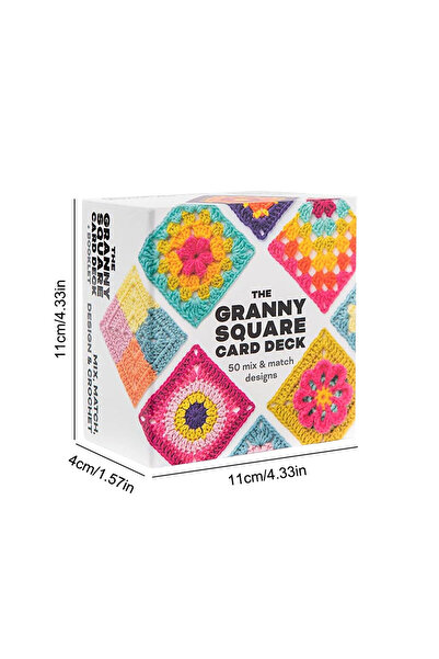 APWIKOGER MULTI 50 Mix & Matchs Designs Crochet Cards DIY Knitted Pattern Cards Set Granny Square Card Deck fo