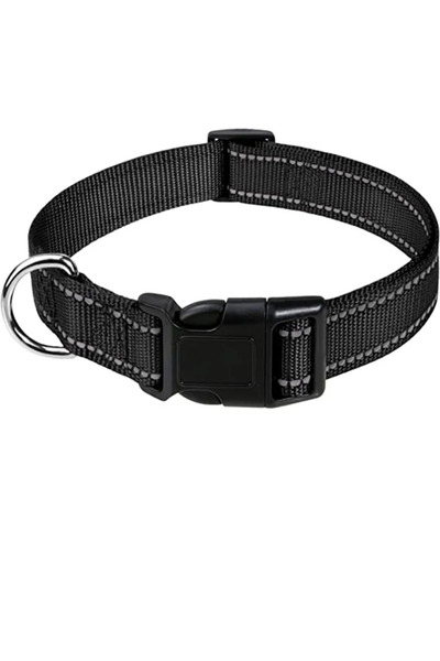 Choice طوق كلب عاكس أسود مقاس XS (1.5 سم) (20-30 سم) قطعة واحدة مع مشبك قابل ...