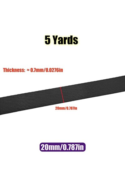 Choice 457 سم × 20 مم × 0.7 مم، 5 ياردات، شريط شبكي من النايلون الأسود، 10-50...