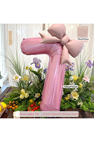 Choice 40inch 7 2pcs 40inch Pink Bowknot Number Foil Balloons Wedding Birthda...