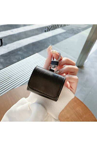 Choice غطاء حافظة بمشبك معلق من جلد البقر بتصميم بسيط كلاسيكي لأجهزة AirPods ...