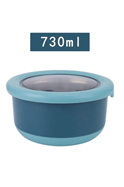 Choice blue-730ml Fresh-keeping Box Stainless Steel Food Sealing Bowl Anti-sc...