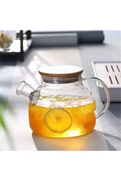 Choice1 1L 1pc Glass Teapot 1L/1.8L Borosilicate Clear Tea Kettle with Bamboo...