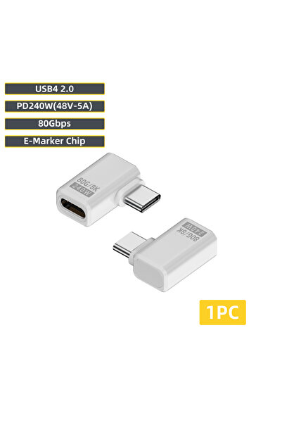 Choice موصل شاحن USB4 2.0 PD240W 8K 60Hz 240-80-CW-BS لجهاز Macbook Mac mini ...