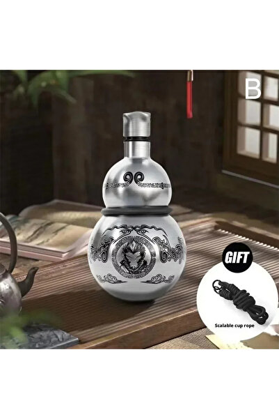 Choice 500ml 2 Portable Wukong Gourd Water Bottle – 500ml 304 Stainless Steel Insulated Cup, Black Game Rol