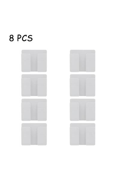 choice2 8PCS-White Multifunction Mobile Phone Holder Wall Mounted Organizer S...