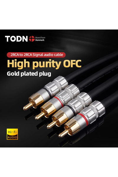 choice2 1m TODN HIFI RCA cable High-purity OFC Conductor 2RCA to 2RCA Signal ...
