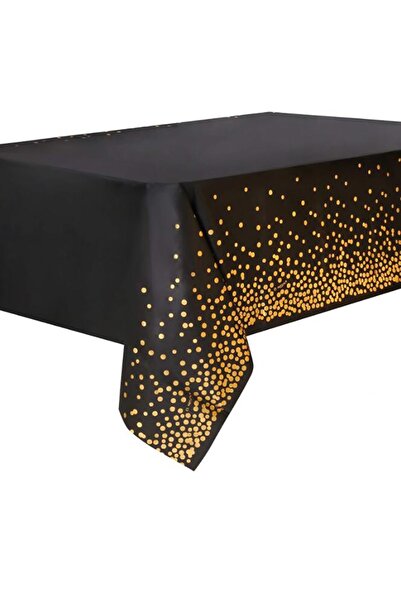 Choice See below for size descriptions Black Tablecloth Decoration Supplies Bronzing Black Dots Disposable
