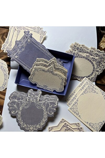 Choice صندوق واحد من بطاقات الملاحظات العتيقة المنقوشة باللون الأرجواني مع تص...