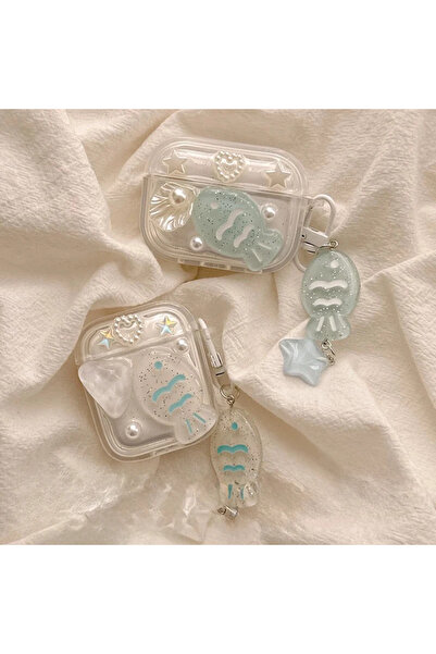 Choice سماعة AirPods Pro2 LEO صدفة اللؤلؤ المتساقطة بالغراء مناسبة لحافظة سما...