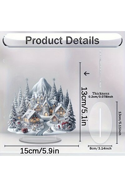 Choice 2 2D Elegant Acrylic Christmas Decoration Snowhouse & Reindeer Scene H...
