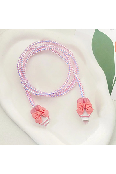 Choice غطاء حماية لكابل بيانات آيفون وآيباد وردي اللون، كابل شحن مضاد للكسر، ...