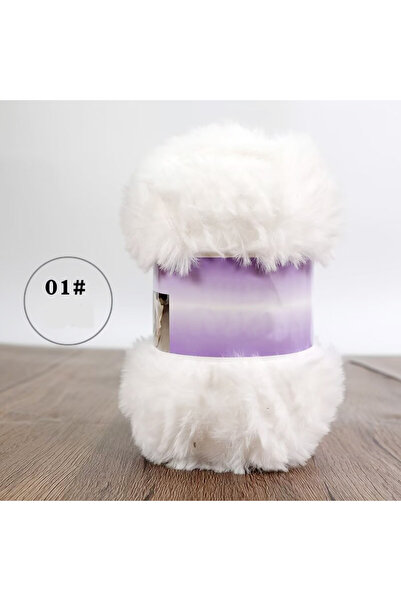 Choice خيط فرو صناعي أبيض 200 غرام، رقم 1، لحياكة شباشب يدوية الصنع، وكنزات ص...