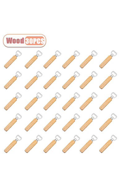 Choice Wood-30PCS 1-30PCS Stainless Steel Wooden Bottle Opener For Home Kitch...