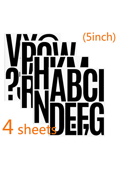Choice ملصقات حروف أبجدية كبيرة قابلة للإزالة ومقاومة للماء من 4 صفحات، 4 أور...