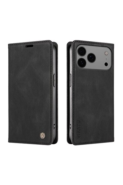 Choice iPhone17 Pro BK Magnetic Leather Wallet Flip Cover For Apple Iphone 17...
