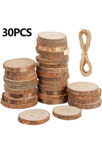 Choice1 30PCS 30/60Pcs Natural Wood Slices DIY Wood Christmas Ornaments 3-4cm...