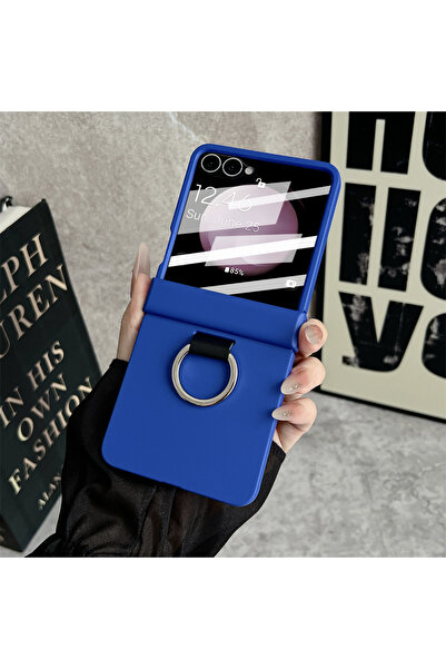 Choice Galaxy Z Flip6 Deep Blue Luxury Matte Silicone Original Ring Holder Ph...