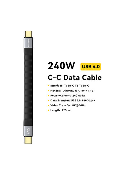 essager كابل USB 4.0 من النوع C بقدرة 240 واط، نقل بيانات بسرعة 40 جيجابت في ...
