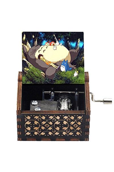 Choice Totoro 02 Wooden painted music box, Totoro music gift, ornament, light luxury wooden hand cranked mu