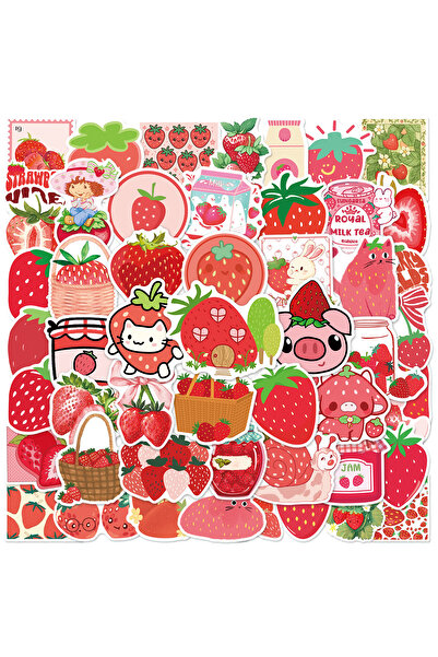 Choice 50 قطعة من ملصقات الفراولة كاواي، ملصقات يدوية الصنع، سكرابوكينغ، هاتف...