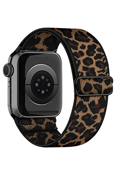 Choice 42 44 45 49 مم حزام نايلون أنيق بطبعة جلد الفهد لساعات Apple Watch Ser...