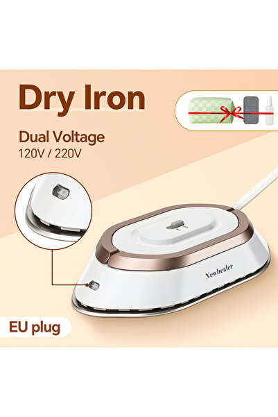 Choice white 220-240V(EU) Travel Iron with Dual Voltage 120V/220V Handheld Mini Dry Iron for Clothes No Ste