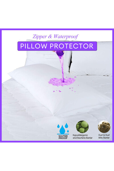 Choice 50x70cm 1pc Waterproof Bolster Proector Zipper Pillow Cover Bedbug Pro...