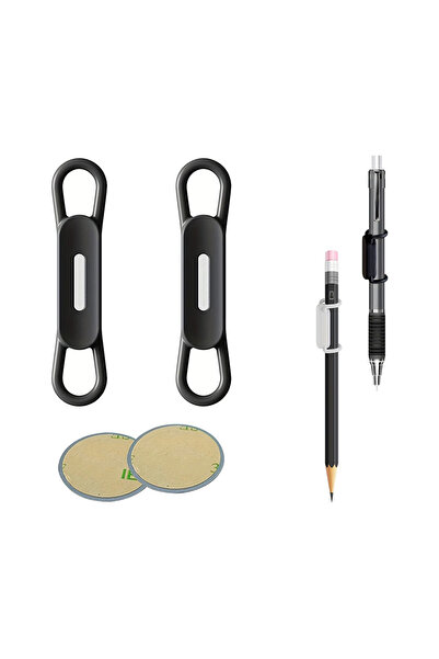 Choice 2pcs Black Magnetic Pen Holder Office Whiteboard Adhesive Pencil Hooks...