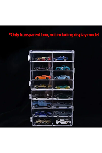 Choice Transparent 2pc Acrylic Car Display Box 1:64 For Hot Wheels Car Model Toy 8 Grid Cabinet Rack Dustpr
