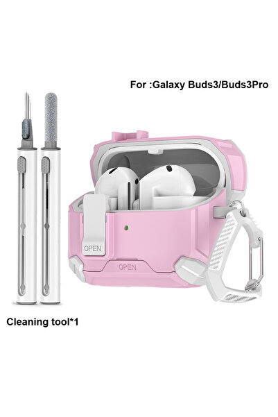 Choice غطاء قفل أمان وردي اللون لسماعات Buds 3/Buds3 Pro مع مفتاح حماية MagSafe...