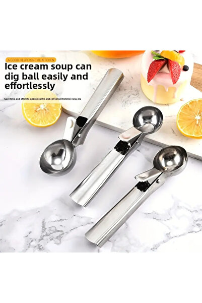 Choice1 S Premium Stainless Steel Ice Cream Scoop Multifunctional Fruit Scoop Kitchen Supplies Easy to Use .
