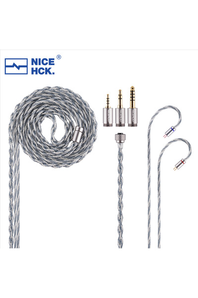 Choice كابل ترقية سماعة الأذن هاي فاي مسطح 0.78 مم ثنائي السنون من NICEHCK Bl...