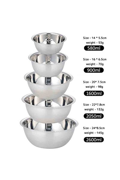 Choice مجموعة أوعية خلط من الفولاذ المقاوم للصدأ غير قابلة للانزلاق مكونة من ...