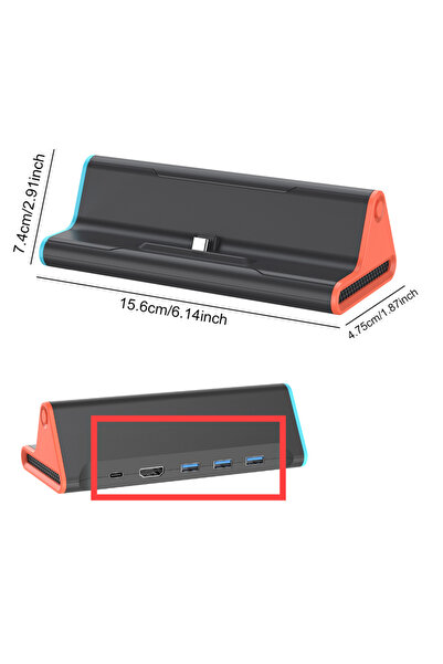 Choice 1PCS TV Dock Station Charging Dock Base with 4K HDMI-compatible For Switch 2 Output/Type C Port/USB