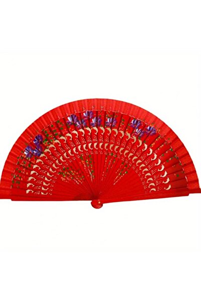 Choice3 مروحة قابلة للطي باللون الأحمر مصنوعة من الخشب الإسباني للرقص والطباع...