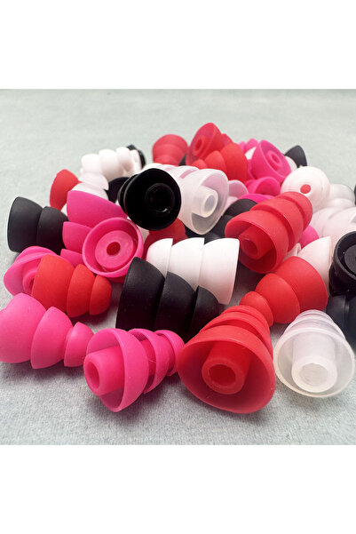 Choice SML-6 قطع، سماعات أذن من السيليكون بثلاث طبقات باللون الأسود، أطراف سم...