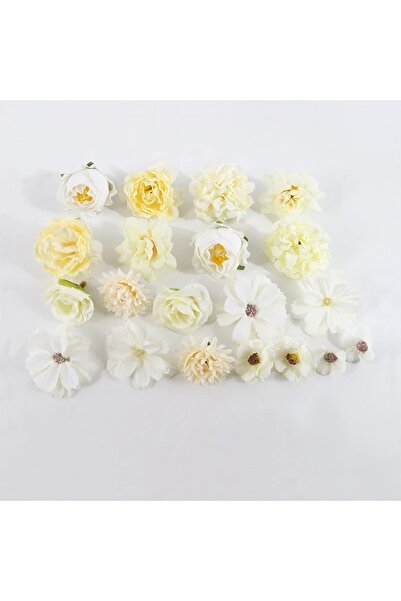 Choice 20 قطعة من زهور الأقحوان الاصطناعية المصنوعة من الحرير الأبيض مقاس 4 س...