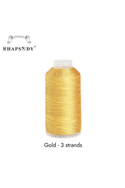 Choice 3 strands Gold Rhapsody 3/6/9/12 Strands Metallic Weaving Thread Shiny...