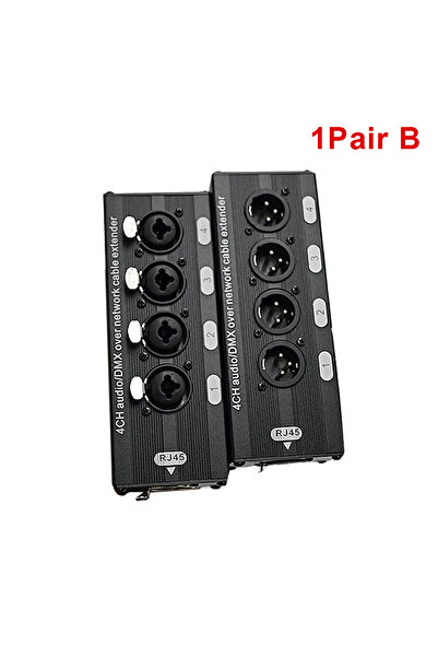 Choice 1Pair B XLR to rj45 4-Channel XLR/DMX Audio Extender Transceiver RJ45 Cat5/Cat6 Ethernet Live Stage