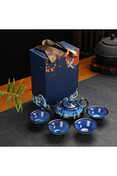 Choice 5-piece set Ceramic Tea Pot and Cup Set Teaware Kung Fu Tea Set Jun Kiln Change Teapot and Tea Cup A