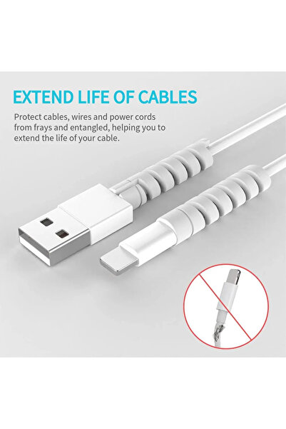 Choice 20 قطعة - غطاء حماية سلك USB رمادي اللون من السيليكون الحلزوني لطرف السلك وغطاء حماية سلكي