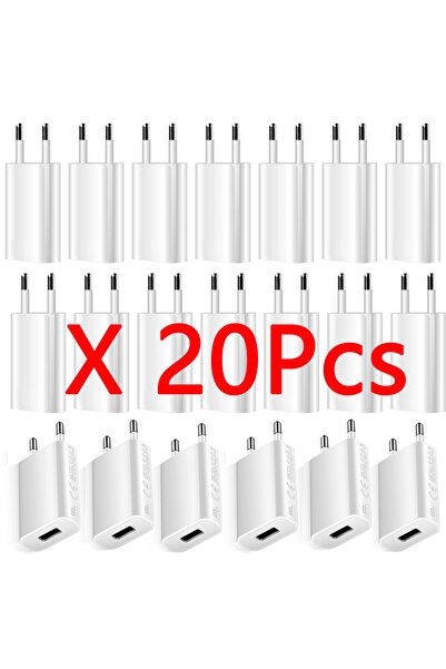 Choice 20 قطعة شاحن دائري 20 قطعة شاحن سفر حائطي عالمي 5 فولت 1 أمبير USB رأس...
