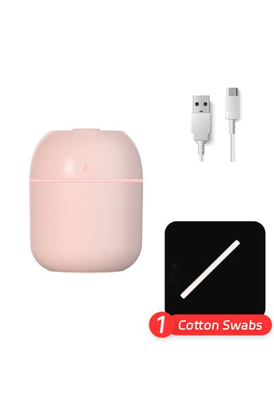 Choice مرطب هواء محمول وردي اللون بسعة 220 مل، أبيض، USB، جهاز ترطيب هواء داخ...