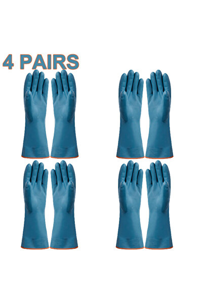 Choice 4 أزواج من القفازات المقاومة للماء مع قفازات سميكة من الصوف للتنظيف ال...