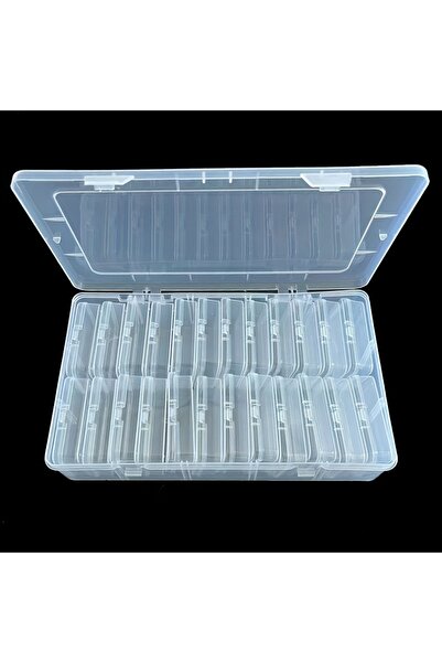 Choice 24G752H 24-Grid Plastic Craft Storage Box Set, Transparent Organizer Case for Jewelry, Beads, Nail A