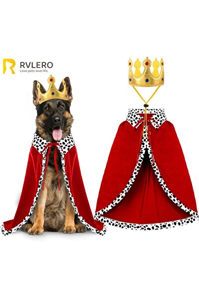 Choice رداء التاج للهالوين، عباءة الملك للكلاب، زي عباءة لطيف ومضحك مع تاج، ع...