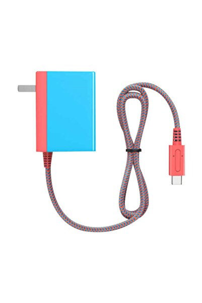 Choice شاحن سريع من النوع C باللونين الأحمر والأزرق بقوة 39 وات لجهاز Nintendo Switch، محول تيار متردد مع مصدر طاقة 15 فولت/2.6 أمبير لجهاز N