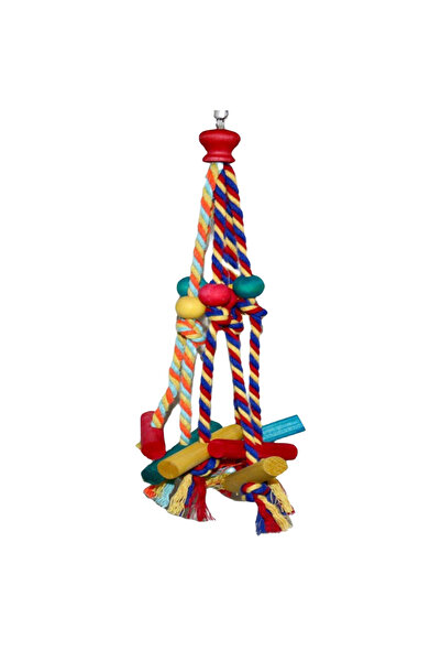 Choice 1pcs Cage Hanging Rope Bird Climbing Chewing Toys Multicolored Natural Wooden Bird Chewing Toys for